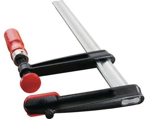 Skruvtving med trähandtag och stålskena