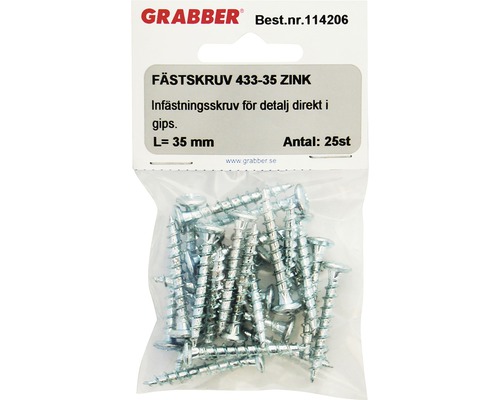 Grabber fästskruvar 35 mm, 25 stycken