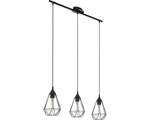 Pendellampa med tre geometriska lampskärmar