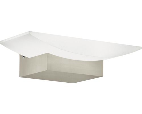 Vägglampa EGLO Metrass nickel/vit Vägglampa av metall och plast