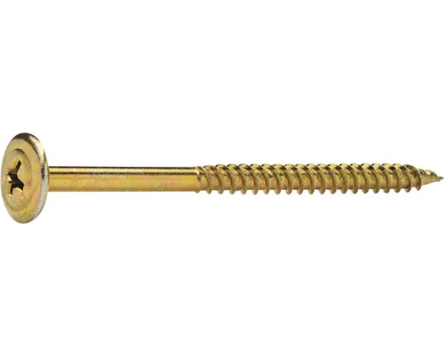 Plåt-och montageskruv GRABBER 4,2x65mm gulkromerad C1 25-pack BH65SB Träskruv med linshuvud och Phillips-spår