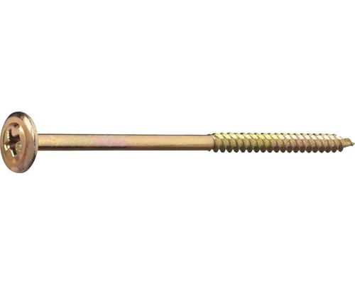 Plåt-och montageskruv GRABBER 4,2x85mm gulkromerad C1 25-pack BH85SB Träskruv med linshuvud och Phillips-spår
