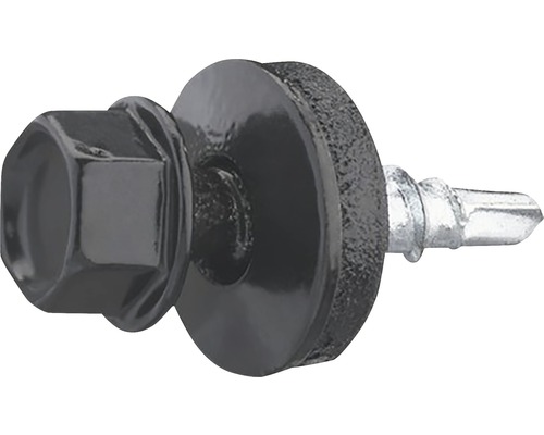 Farmarskruv GRABBER 4,9x35mm svart 25-pack FARMSVARTSB Plåtskruv med tätningsbricka