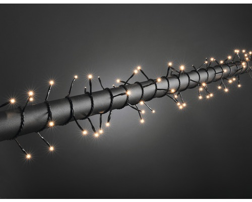 Ljusslinga med varmvita LED-lampor på svart kabel