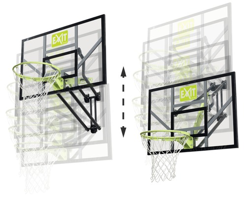 Basketbollkorg för väggmontering med justerbar höjd