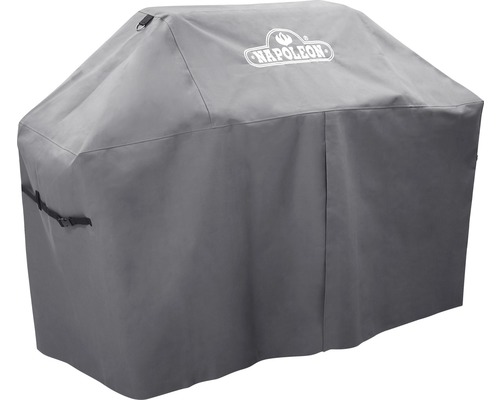 Napoleon logotyp på grått grillöverdrag