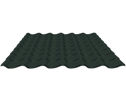 Takpanneplåt LINDAB LPE Norrviken svart 2230x1080x0,5 mm Mörkgrå takpannor av stål