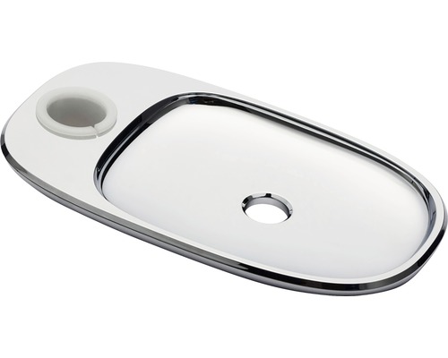 Kromad tvålkopp med hållare för en handtvål