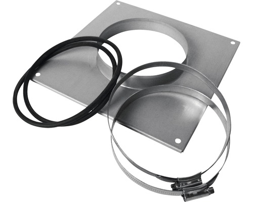 Anslutningsset med fyrkantig platta, tätning och rörklammer