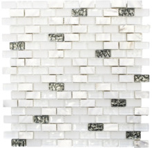Mosaikplatta med pärlemor och glaselement