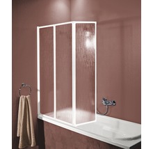 Vikbar badkarsvägg 3-delad dekor droppar vit-thumb-0