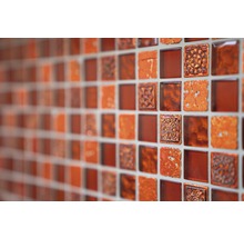 Mosaik glas XCM CB 30 mix röd 30x30 cm