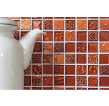 Mosaik glas XCM CB 30 mix röd 30x30 cm