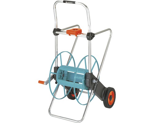 Trädgårdsslangvagn med hjul och vev