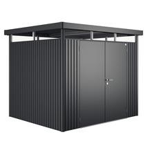 Redskapsbod BIOHORT HighLine H3 dubbeldörr 275x235cm mörkgrå-metallic