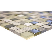 Mosaikplatta av glas och sten