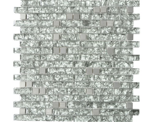 Mosaik glas XCM MV728 mix gröngrå 29,8x30,4 cm Mosaikmatta med glas- och metallelement