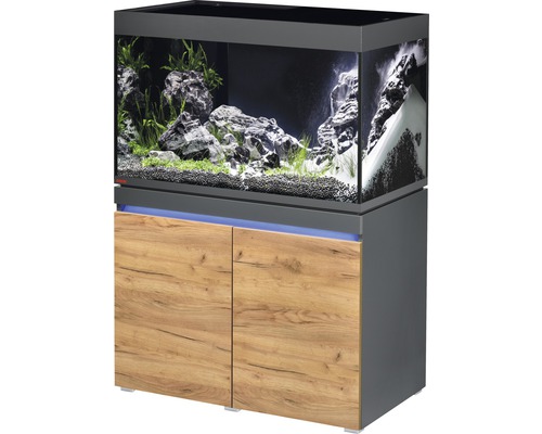 Akvarium med möbel EHEIM incpiria 330 LED-belysning grafit/ek