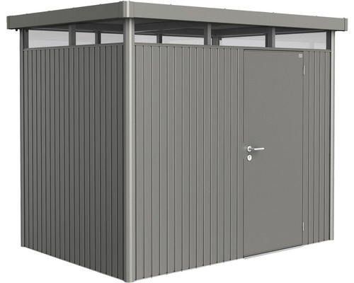Redskapsbod BIOHORT HighLine H2 standarddörr 275x195cm kvartsgrå-metallic Metallförråd med dörr