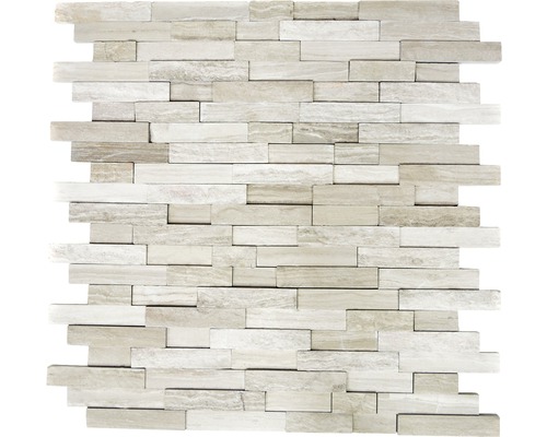 Mosaik natursten XNC 3D20 marmor grå 31,5x30 cm