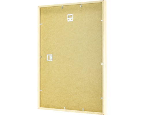 Baksida av en träfotoram med upphängningsanordningar