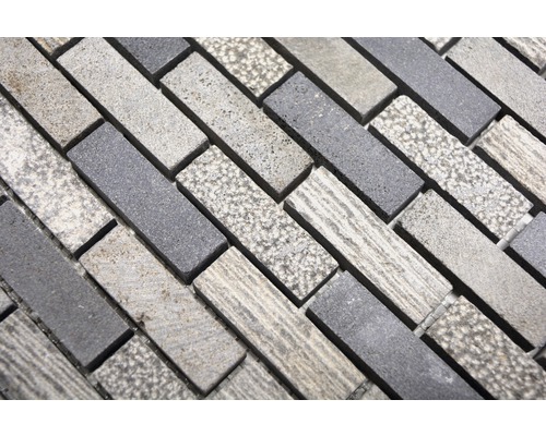 Rektangulära mosaikplattor av sten