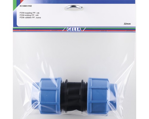 Gelia polyetenkoppling 32 mm i förpackning