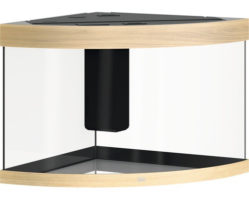 Hörn akvarium med träram och innerfilter