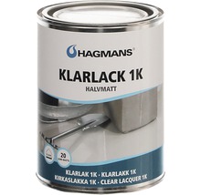 Burk klarlack 1K, halvmat