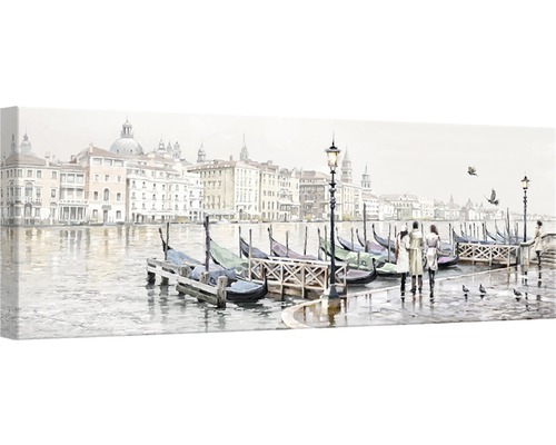 Canvastavla Venice Harbour 60x150cm