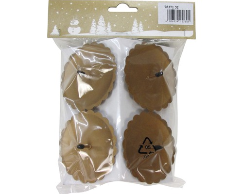 Förpackning med fyra bruna ljushållare för julgran