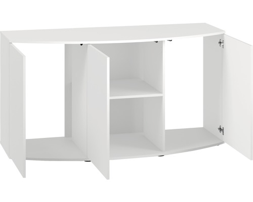 Akvarieställ med tre dörrar och två hyllor