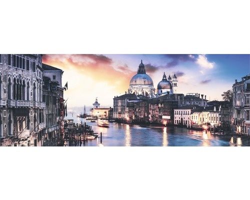 Panorama över staden Venedig med Canal Grande och historiska byggnader