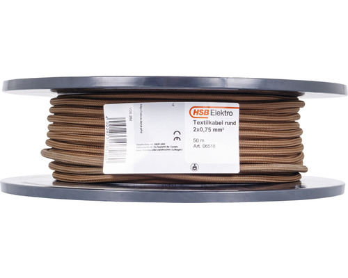 Textilkabel på rulle, 2x0,75 mm², 50 meter