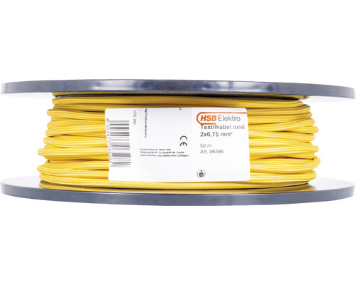 HSB Elektro textilsladd på rulle, 2x0,75 mm²