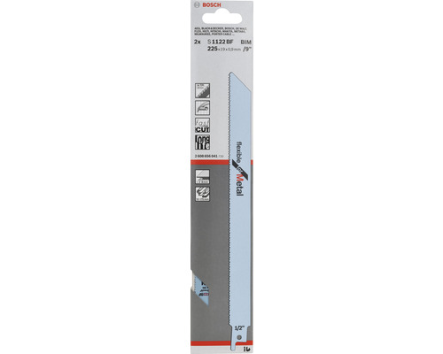 Bosch tigersågblad för metall, 2 stycken, S1122BF BIM, 225x19x0,9 mm