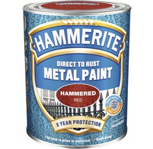 Hammerite metallfärg direkt på rost, hamrad röd, 8 års skydd
