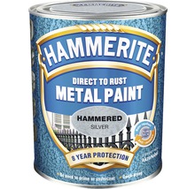 Hammerite direkt på rost metallfärg hamrad silver