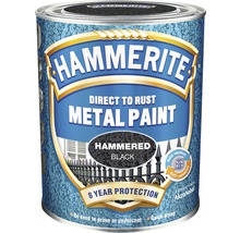 Hammerite metallfärg för direkt applicering på rost, hamrad, svart