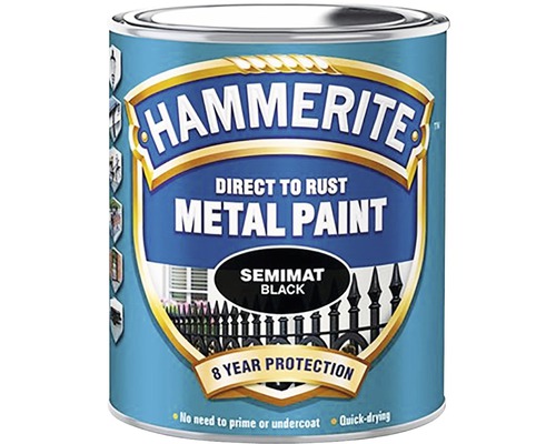 Metallfärg HAMMERITE sidenmatt svart 750ml Hammerite Direkt på rost Metallfärg Svart halvmatt