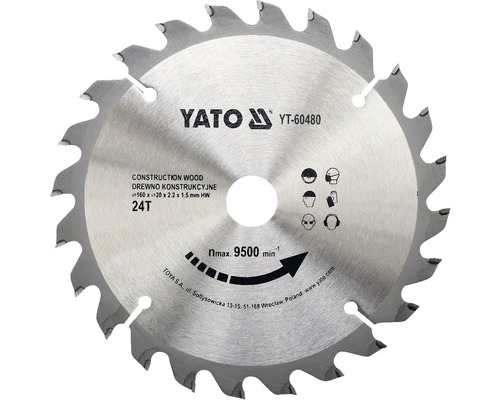 Cirkelsågklinga YATO YT-60480 HM 160x2,2x20mm 24T-0