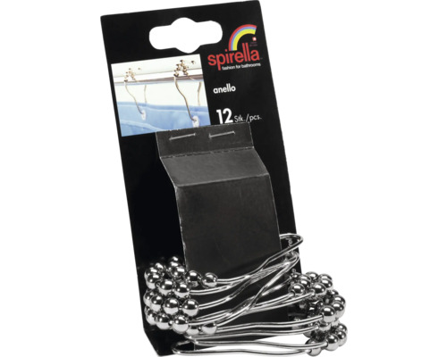 Spirella Anello duschdraperiringar, 12 stycken