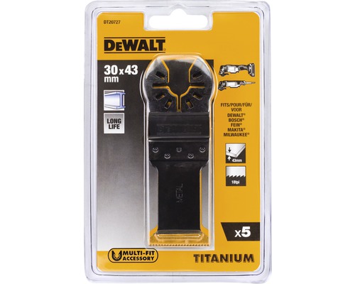 DeWalt oscillerande sågblad 30x43 mm, lämplig för metall, 5 stycken