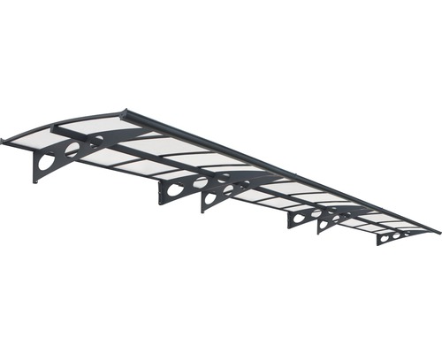 Tak med transparent tak och grå konsoler.