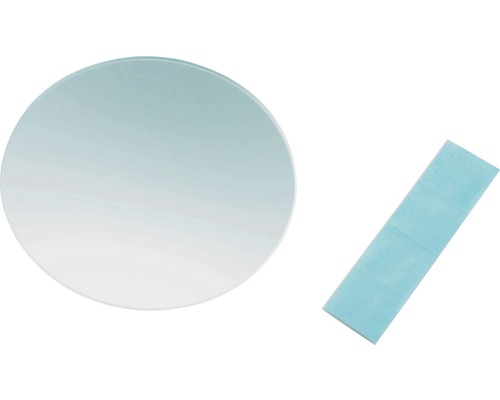 Rund spegel med självhäftande remsor