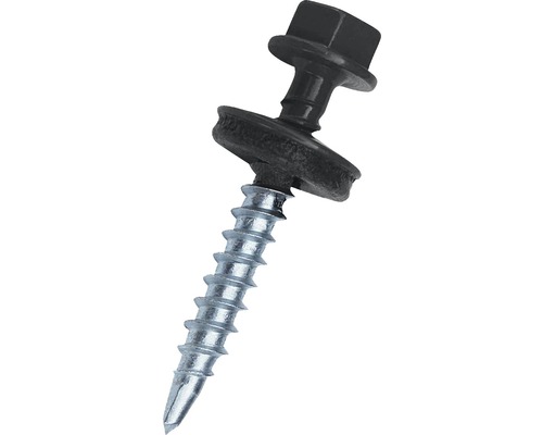 Farmarskruv PRECIT 4,8x35mm antracitgrå 250-pack Plåtskruv med tätningsbricka