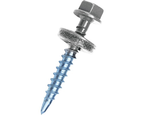 Farmarskruv PRECIT 4,8x35mm förzinkad 250-pack Plåtskruv med sexkantshuvud och tätningsbricka