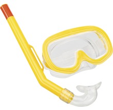 Snorkelset med gul mask och snorkel
