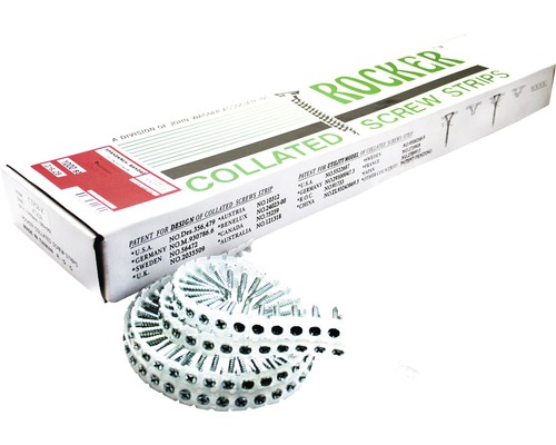 Förpackning Rocker Collated skruvband med skruvar