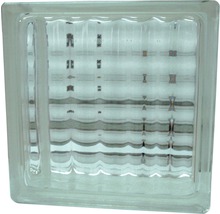 Klarglas glasblock med vågmönster